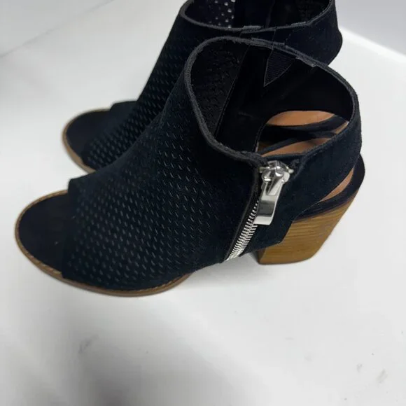 Steve Madden Abigail Open Toe Block Heel Sandal Size 7M Black and Brown - Picture 5 of 7